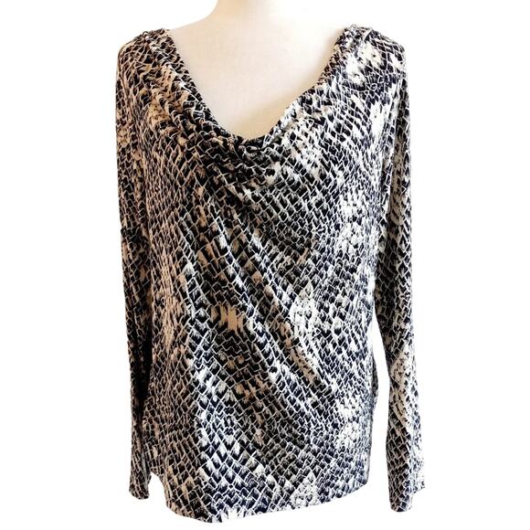 212 Collection Drape Neck Long Sleeve Top - Picture 1 of 7